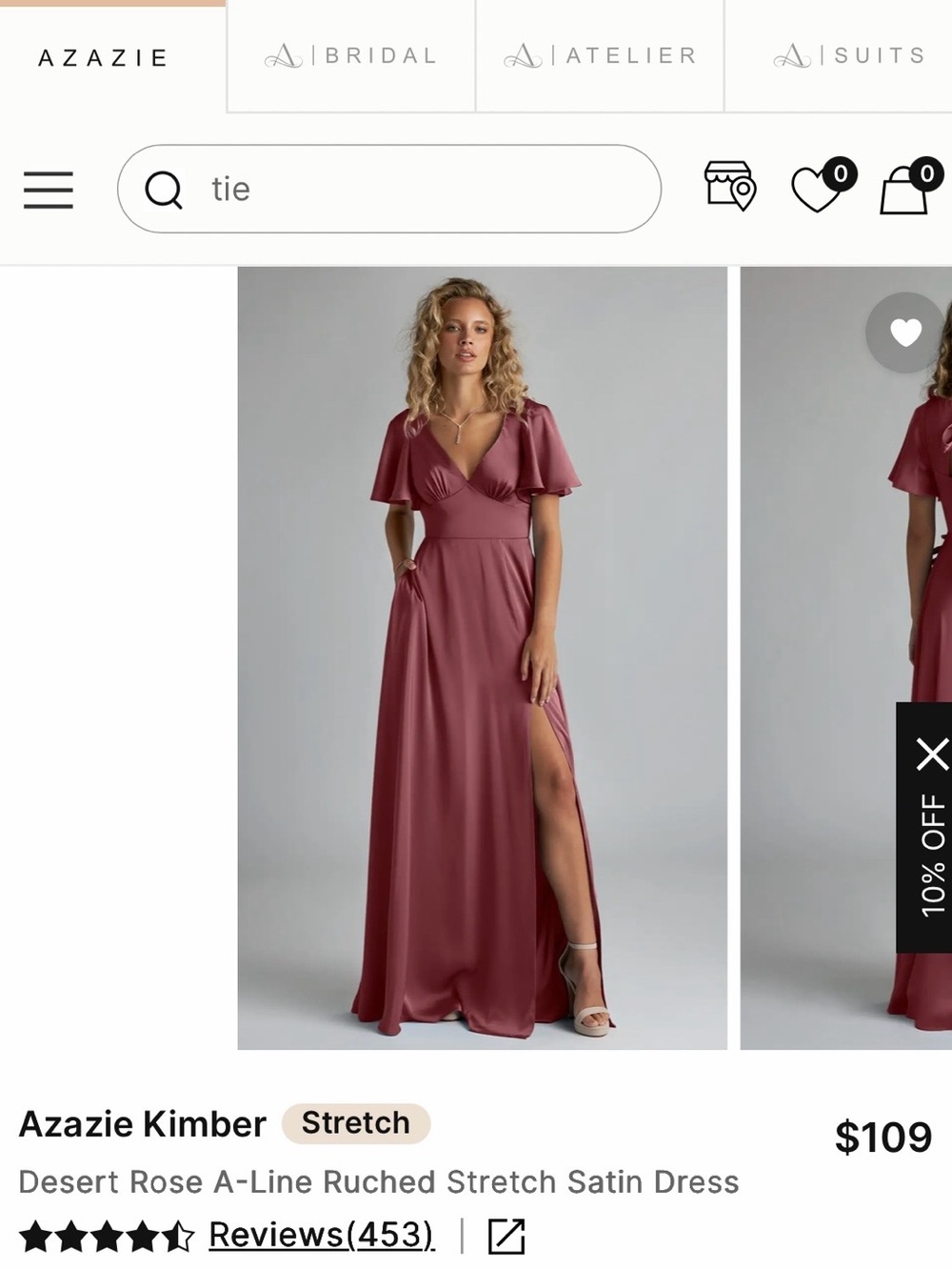 Azazie Kimber
Stretch
Desert Rose A-Line Ruched Stretch Satin Dress